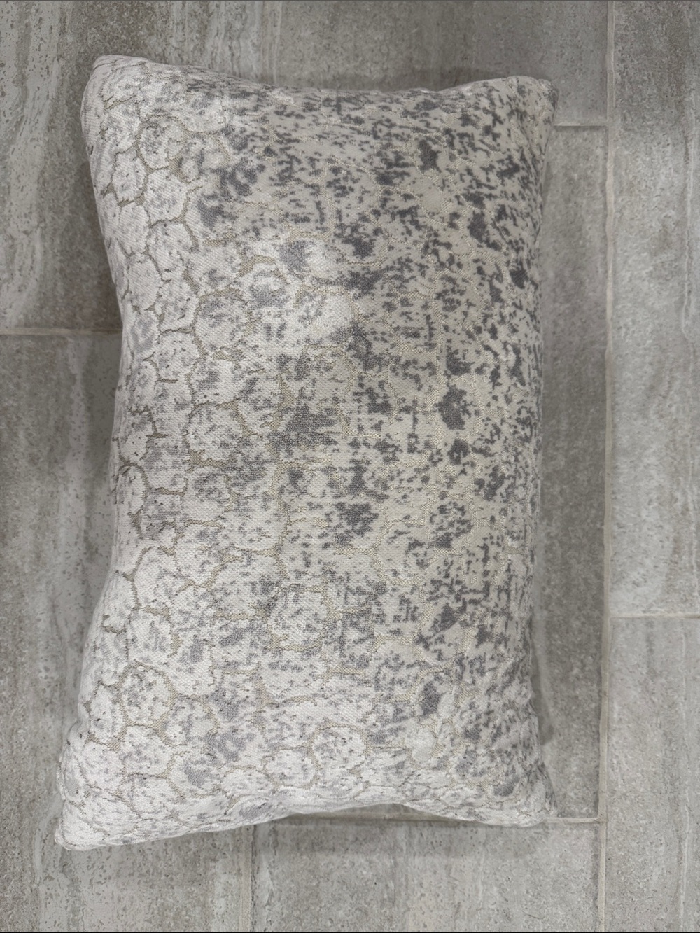 Neutral Textured Decorative Pillow - Gray and Cream